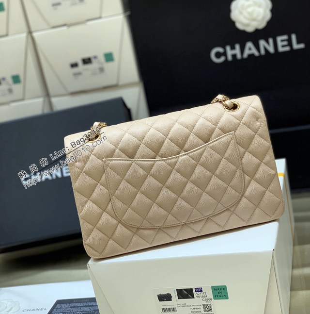 Chanel專櫃新款粉色原廠小球鏈條女包 香奈兒純原廠CF25中號經典款 djc6696